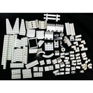100+ Pieces White Lego Assorted Bricks Specialty Parts Building Shades Clear